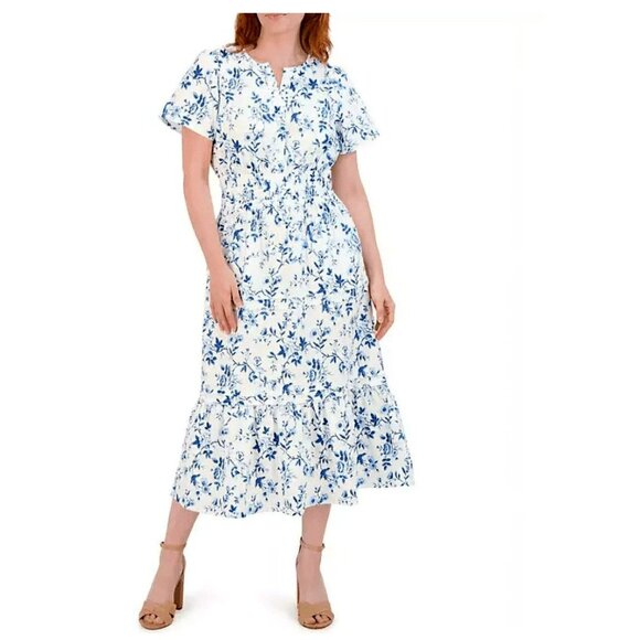 French Connection Women"s Maxi Dress White Floral Size Small NWT - Picture 1 of 10